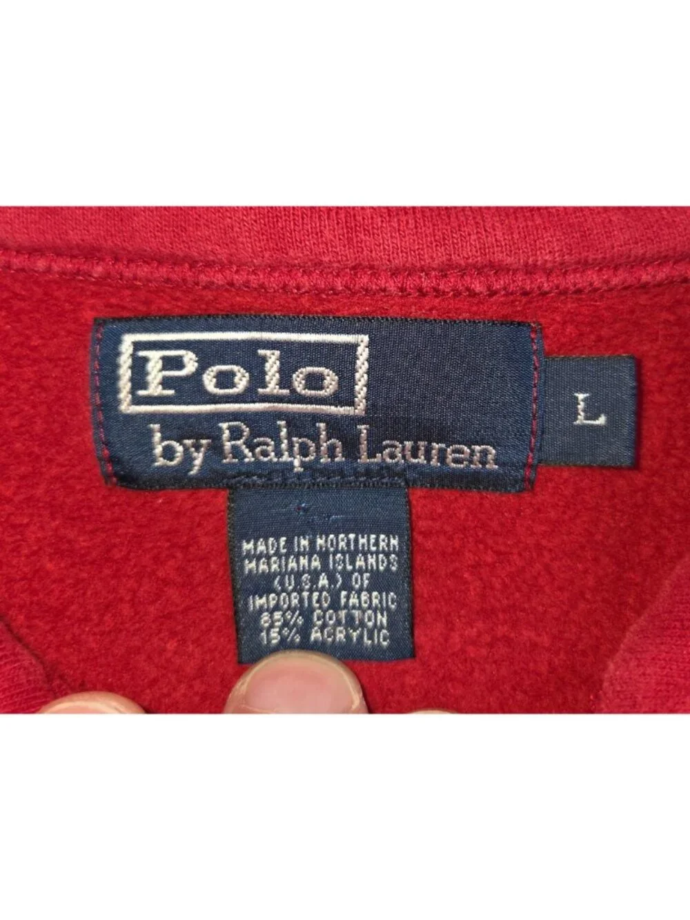 Polo Ralph Lauren Red 1/4 Zip Pullover Sweater Large